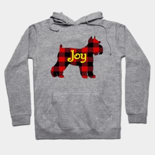 Red Plaid Mini Schnauzer Joy Hoodie